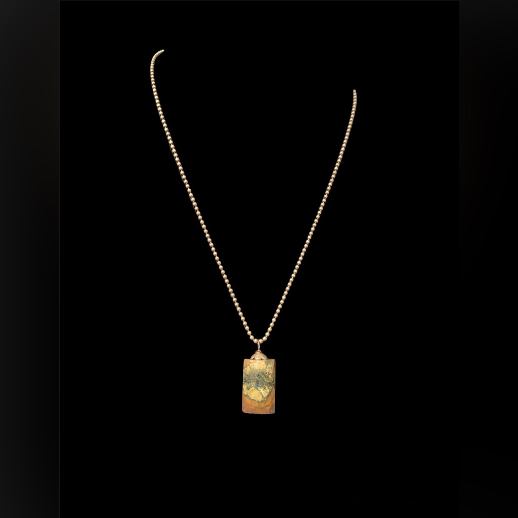 925 Italy Necklace With Jasper Stone Charm